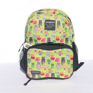 Minecraft Overworld Sprite Jinx Printed Backpack and Lunch Kit Combo NWT